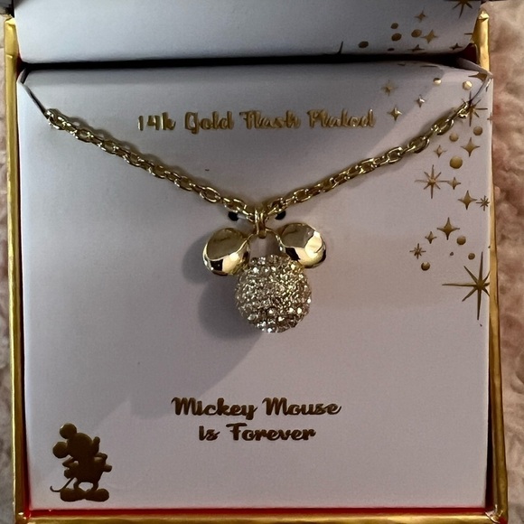 Disney "Mickey Mouse" 14K Gold Flash Plated Pendant Necklace - Picture 4 of 8